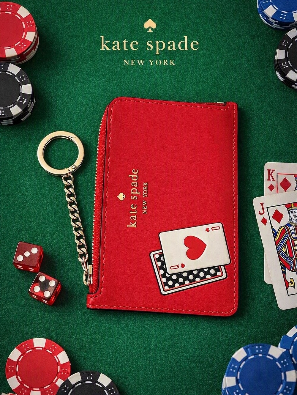 Kate Spade Lucky Draw Cardholder Coinpurse Keychain